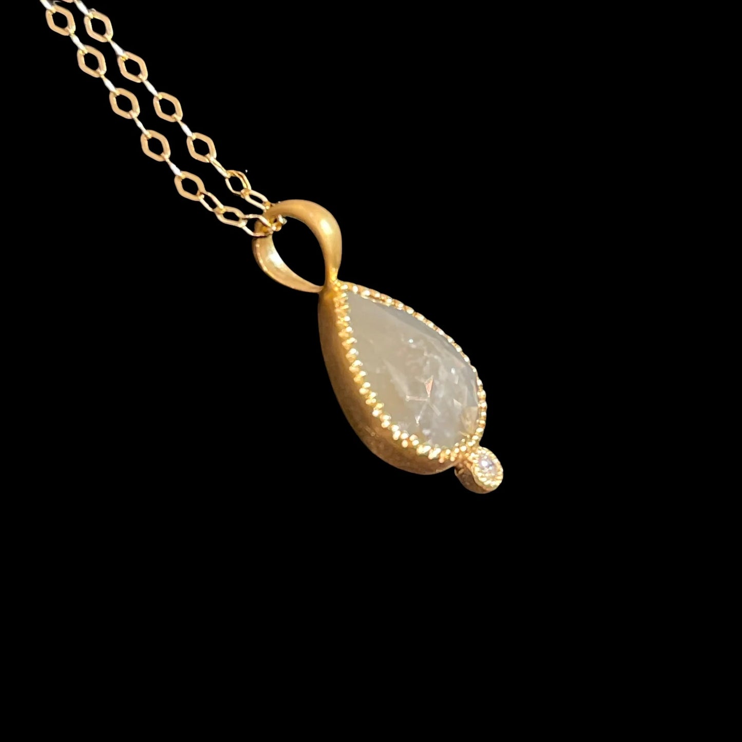 Grayish Earth Color Diamond Pendant Necklace