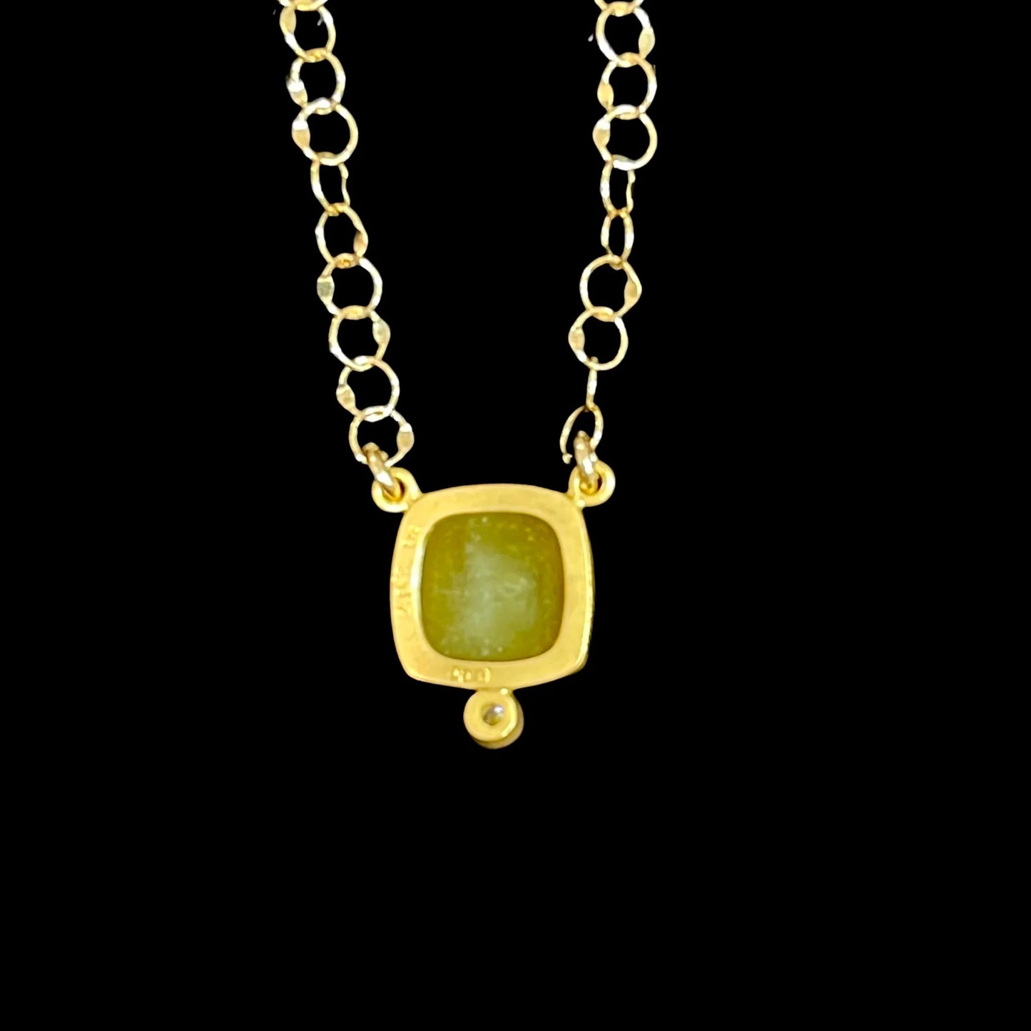Unique Matcha Color Earth Color Diamond Pendant Necklace
