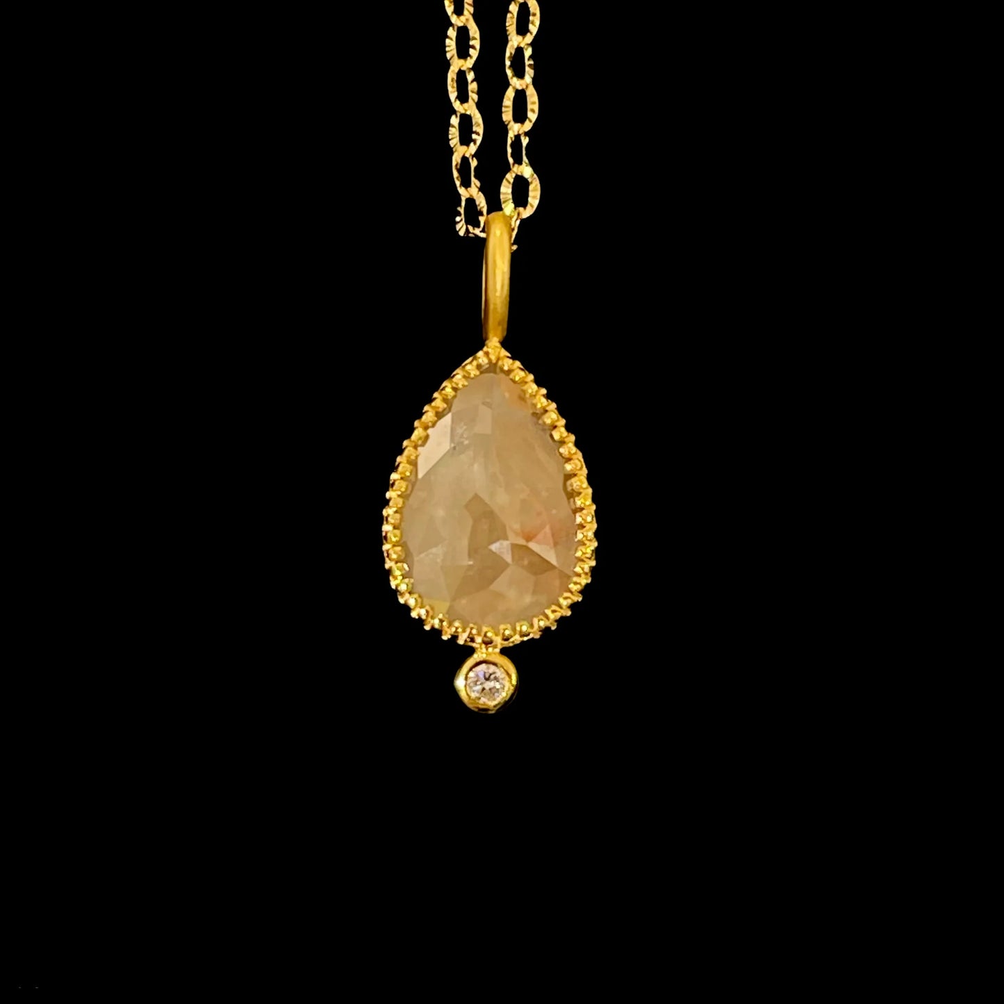 Earth Color Diamond Pendant Necklace