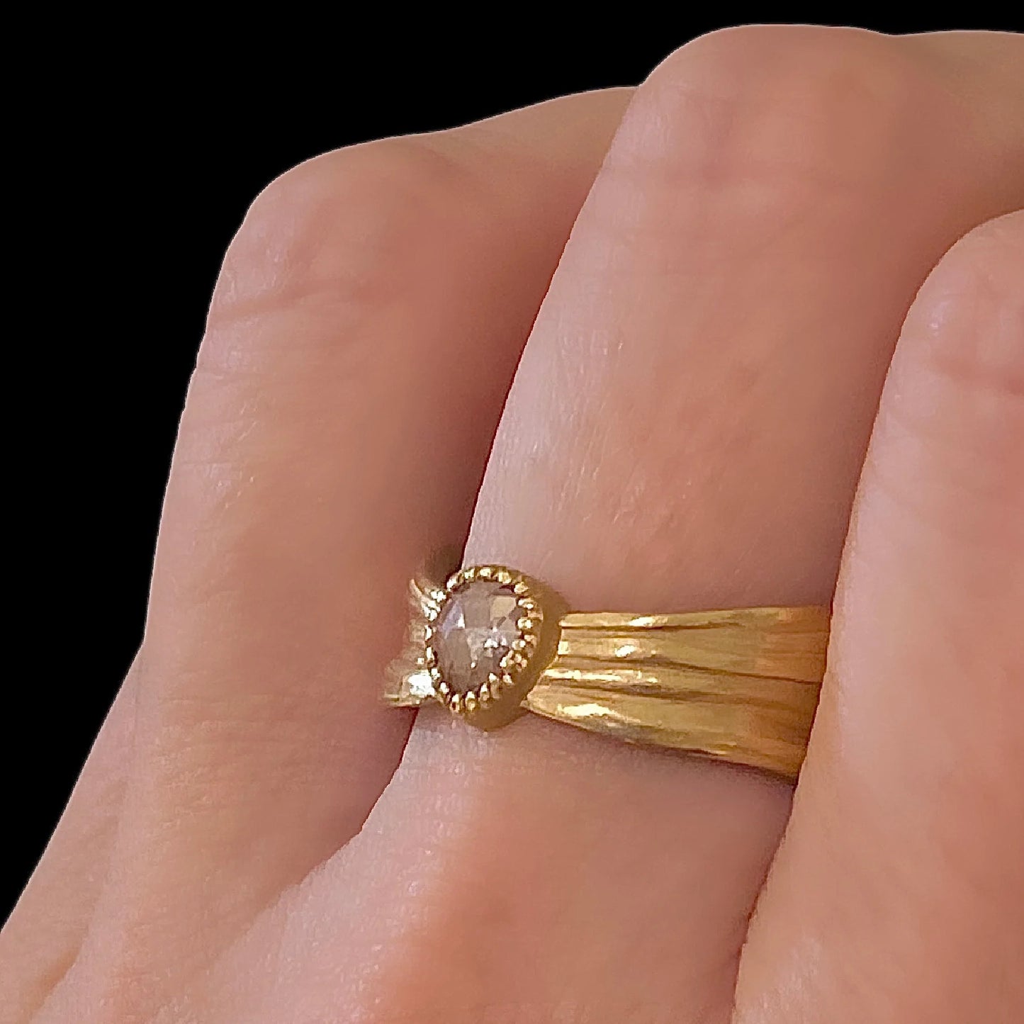 Water Ripples - Rose-cut Diamond Ring