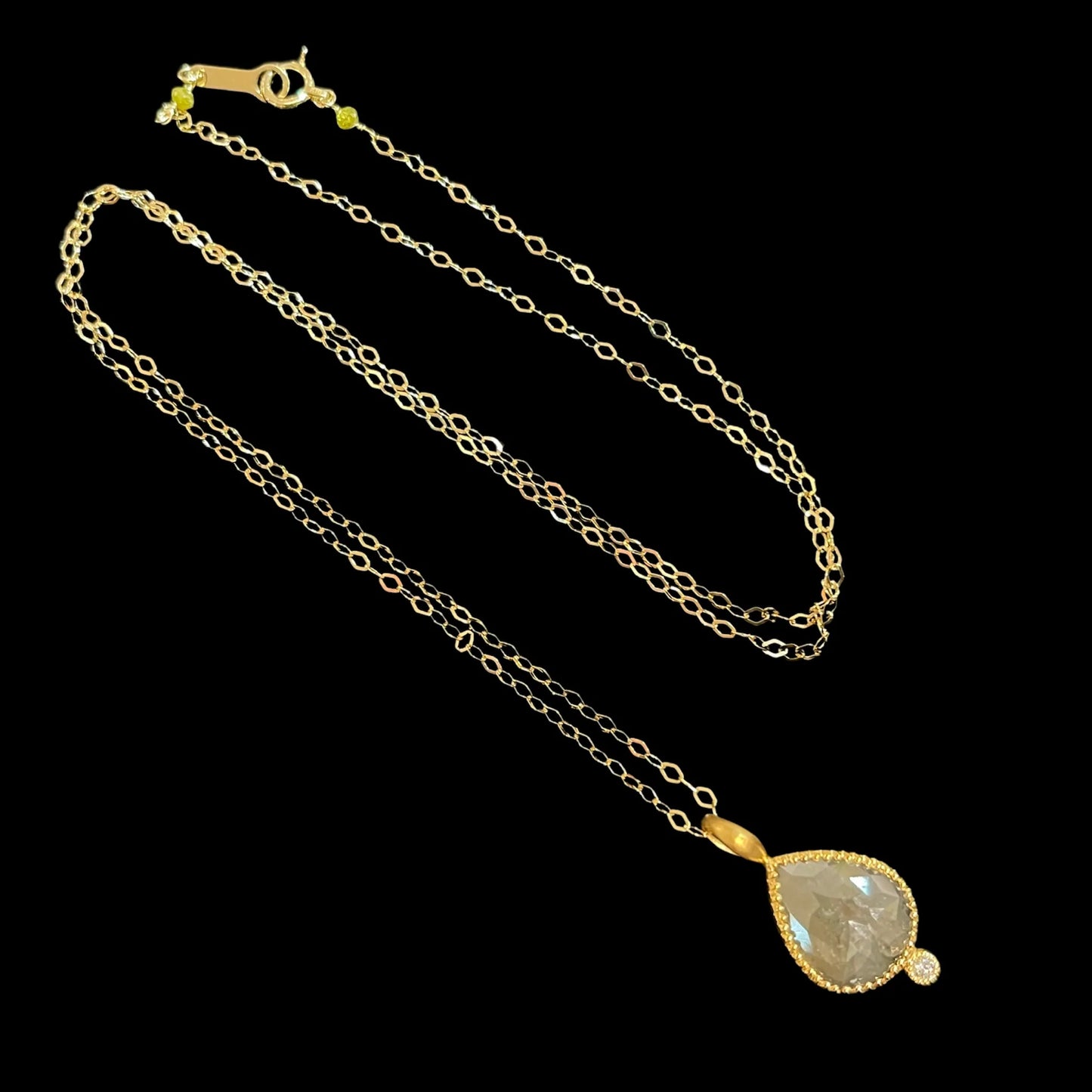 Grayish Earth Color Diamond Pendant Necklace