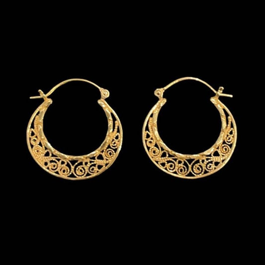 Arabesque pattern Hoop Earrings